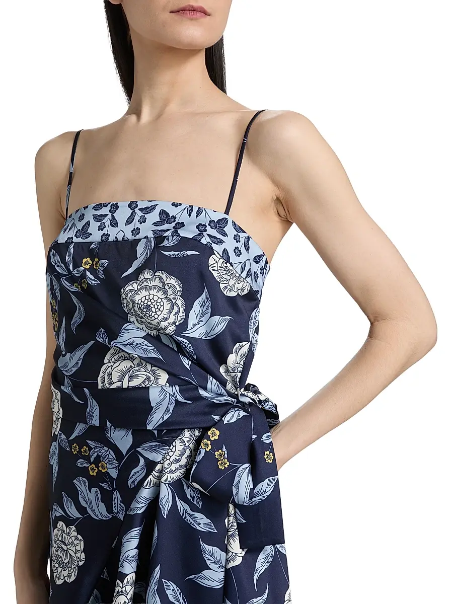 TANYA TAYLOR Women's Antona Floral Crepe Wrap-Waist Minidress | Thumbnail 6 TANYA TAYLOR Women's Antona Floral Crepe Wrap-Waist Minidress | Thumbnail 6