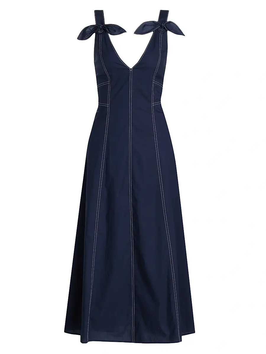 Women's Caprice Cotton Denim A-Line Midi-Dress