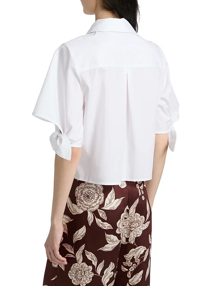 TANYA TAYLOR Women's Corinna Point Collar Cotton Top | Thumbnail 5 TANYA TAYLOR Women's Corinna Point Collar Cotton Top | Thumbnail 5