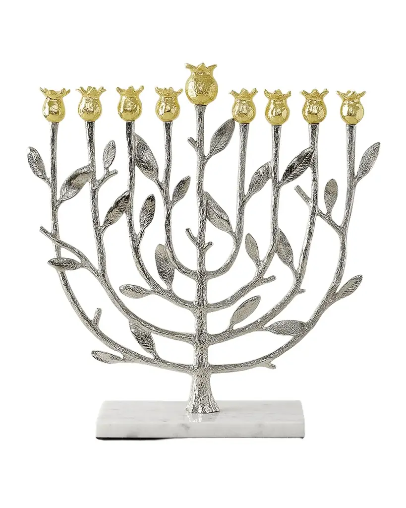 Michael Aram Pomegranate Silver and Gold Menorah with 24K Gold