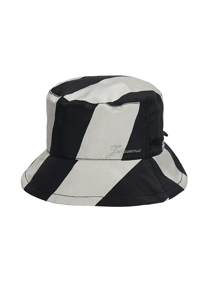 Jacquemus Men's Le Bob Baluchon Nylon Bucket Hat - Print Stripes Off White | Image 1 Jacquemus Men's Le Bob Baluchon Nylon Bucket Hat - Print Stripes Off White | Image 1