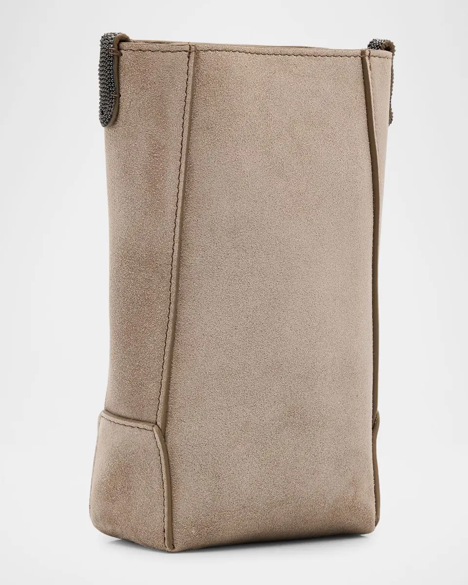 Brunello Cucinelli Duo Suede Phone Crossbody Bag | Thumbnail 2
