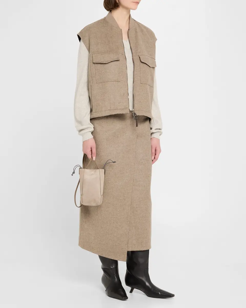 Brunello Cucinelli Duo Suede Phone Crossbody Bag | Thumbnail 4