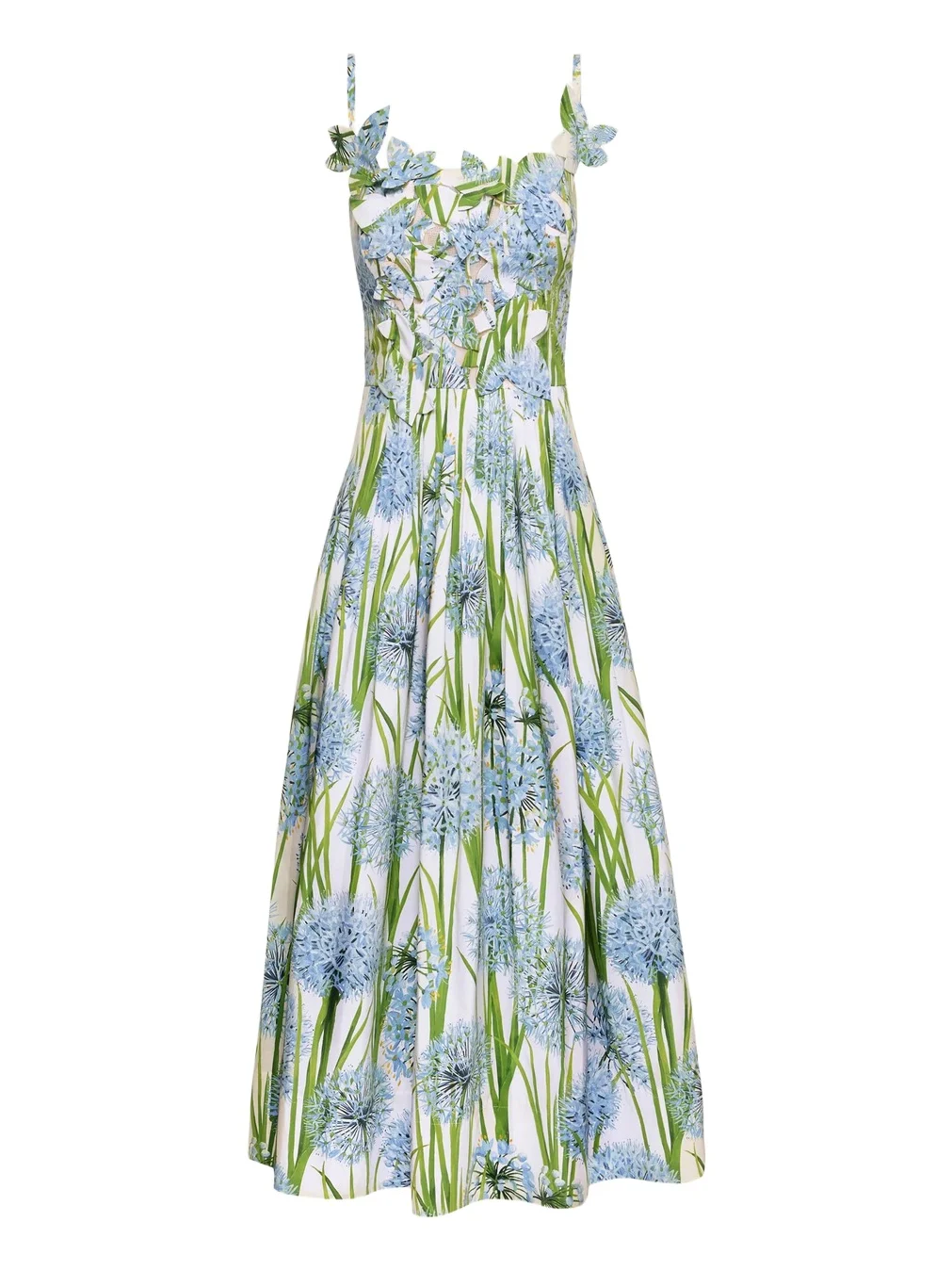Oscar de la Renta Allium Embroidered Cotton Poplin Dress