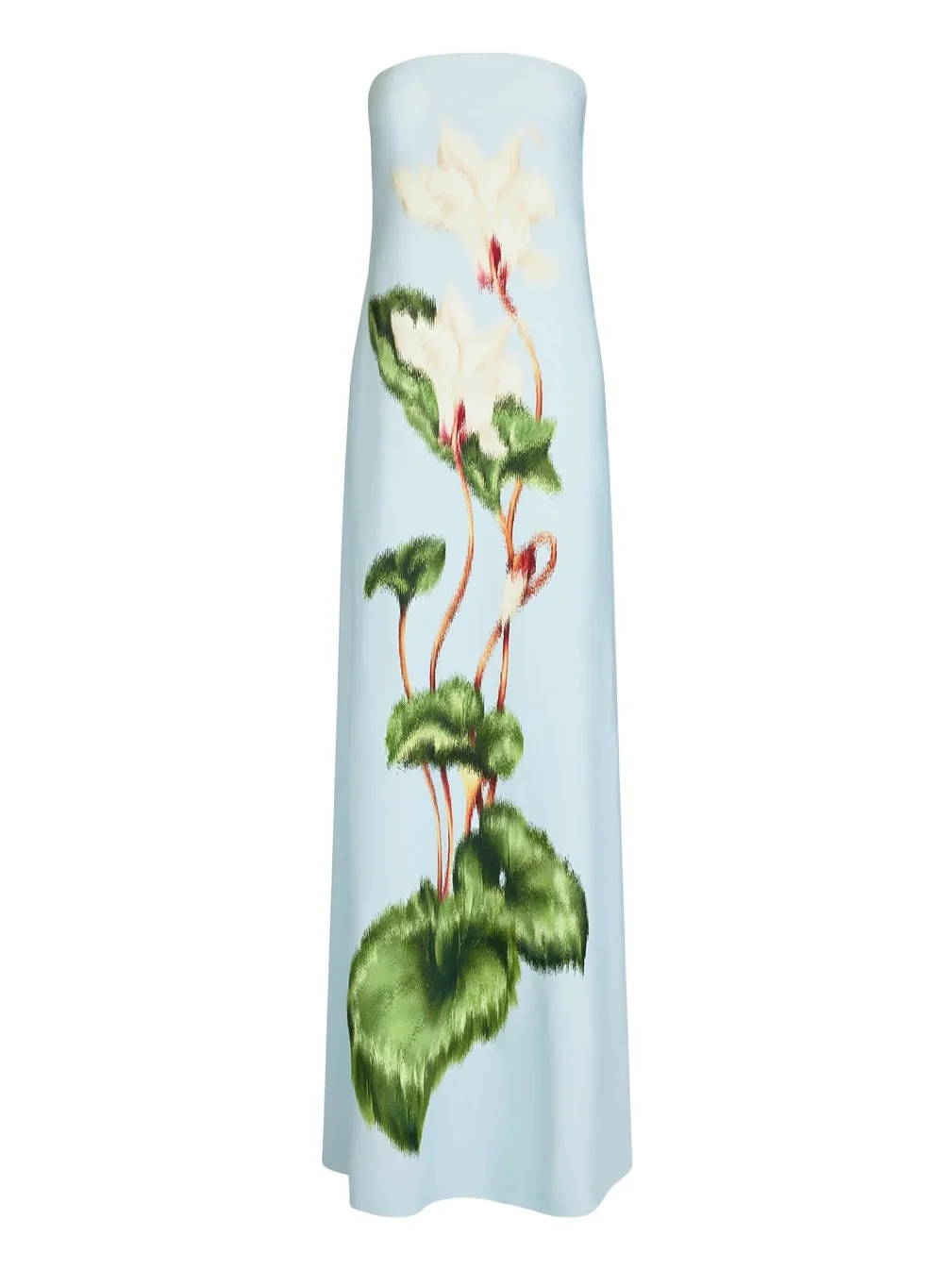 Chiné Cyclamen Strapless Gown