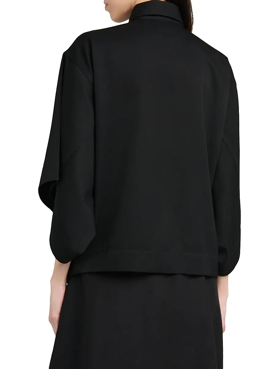 Bottega Veneta Women's Cape-Sleeve Wool-Twill Shirt | Thumbnail 5 Bottega Veneta Women's Cape-Sleeve Wool-Twill Shirt | Thumbnail 5