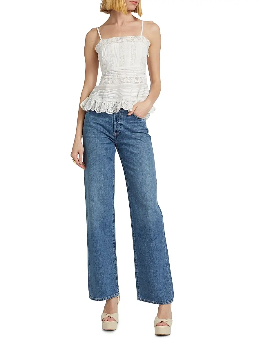 LoveShackFancy Women's Charlieann Lace Top | Thumbnail 2 LoveShackFancy Women's Charlieann Lace Top | Thumbnail 2