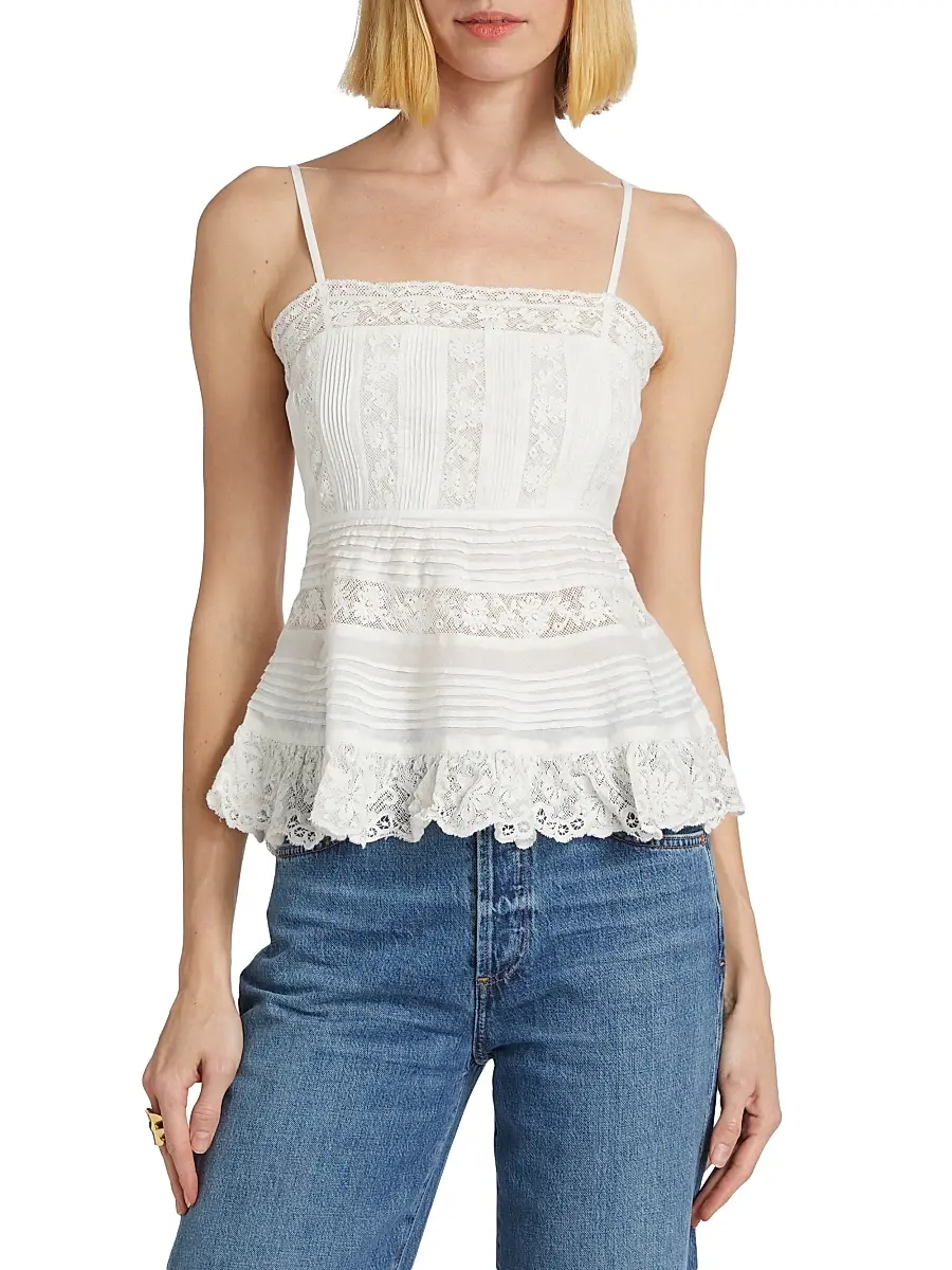LoveShackFancy Women's Charlieann Lace Top | Thumbnail 3 LoveShackFancy Women's Charlieann Lace Top | Thumbnail 3