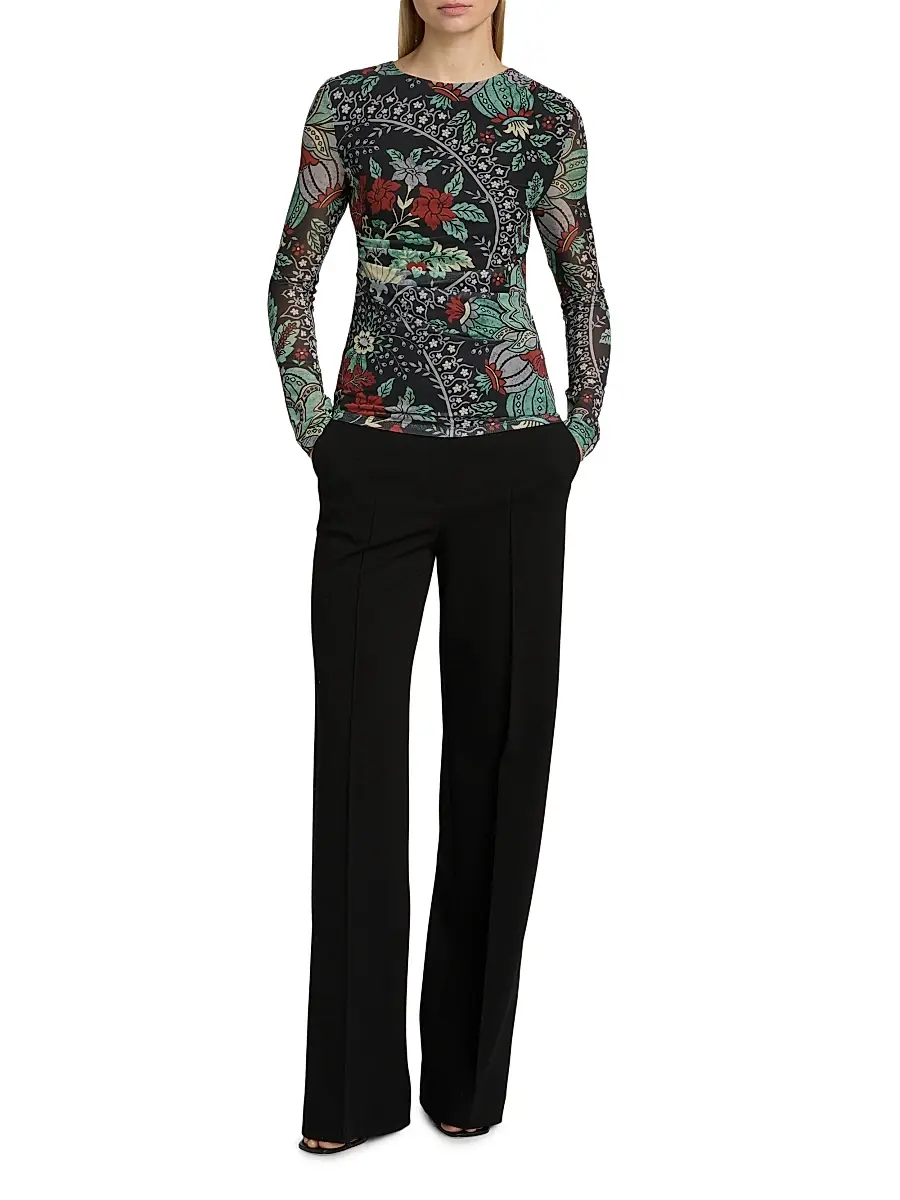 Elie Tahari Women's The Delilah Floral Mesh Top | Thumbnail 2 Elie Tahari Women's The Delilah Floral Mesh Top | Thumbnail 2