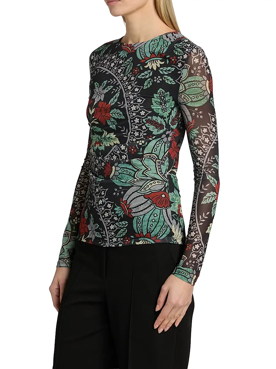 Elie Tahari Women's The Delilah Floral Mesh Top | Thumbnail 4 Elie Tahari Women's The Delilah Floral Mesh Top | Thumbnail 4