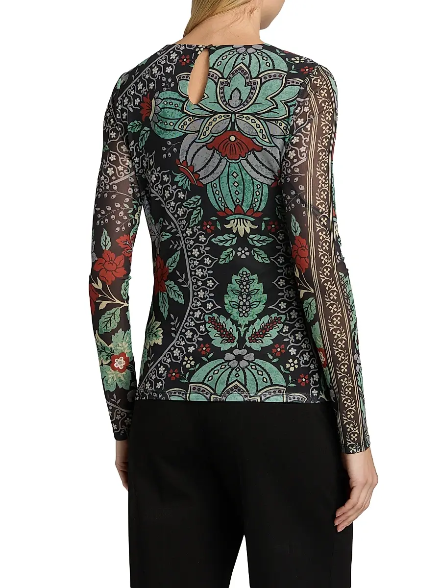 Elie Tahari Women's The Delilah Floral Mesh Top | Thumbnail 5 Elie Tahari Women's The Delilah Floral Mesh Top | Thumbnail 5