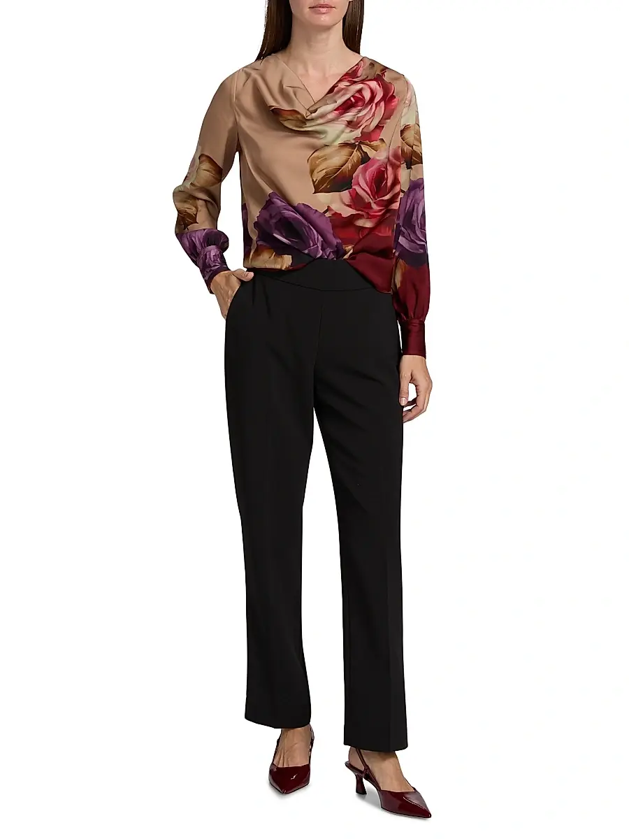 Elie Tahari Women's Shira Floral Silk Blouse | Thumbnail 2 Elie Tahari Women's Shira Floral Silk Blouse | Thumbnail 2