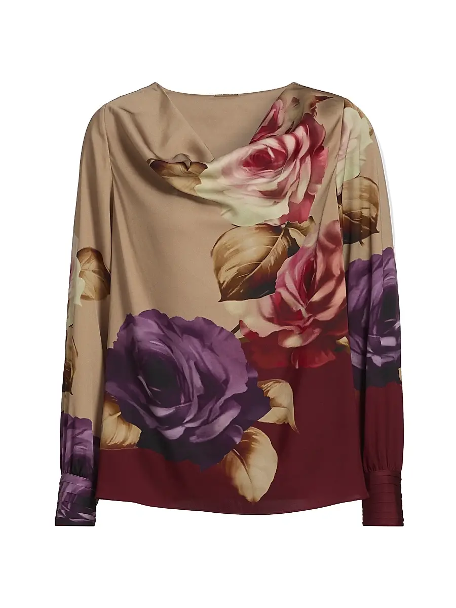 Elie Tahari Women's Shira Floral Silk Blouse