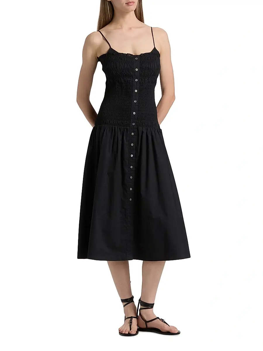 Veronica Beard Women's Serenel Cotton Midi-Dress | Thumbnail 3 Veronica Beard Women's Serenel Cotton Midi-Dress | Thumbnail 3