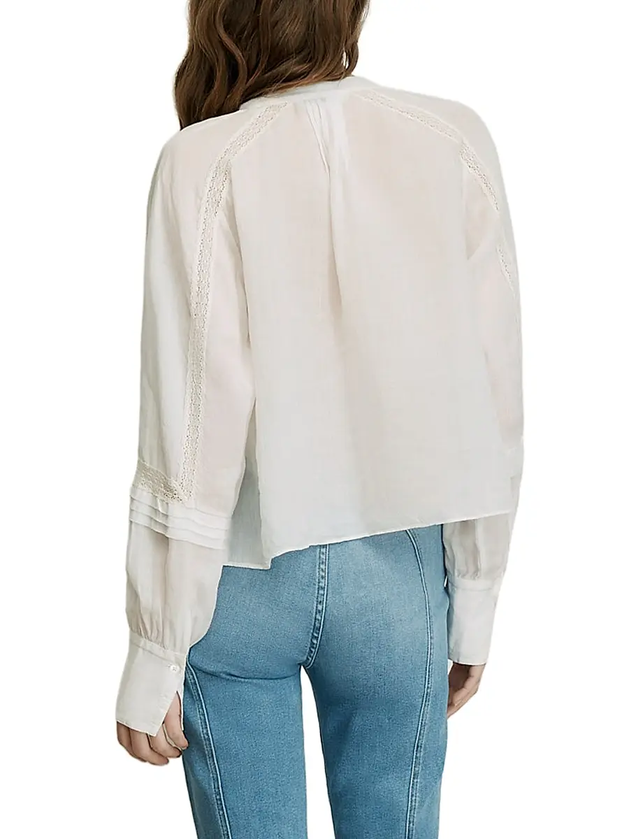 Veronica Beard Women's Sawyer Pintuck Tie-Front Blouse | Thumbnail 4 Veronica Beard Women's Sawyer Pintuck Tie-Front Blouse | Thumbnail 4