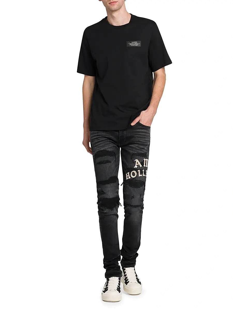 AMIRI Men's Spirit Logo Cotton Crewneck T-Shirt | Thumbnail 2 AMIRI Men's Spirit Logo Cotton Crewneck T-Shirt | Thumbnail 2