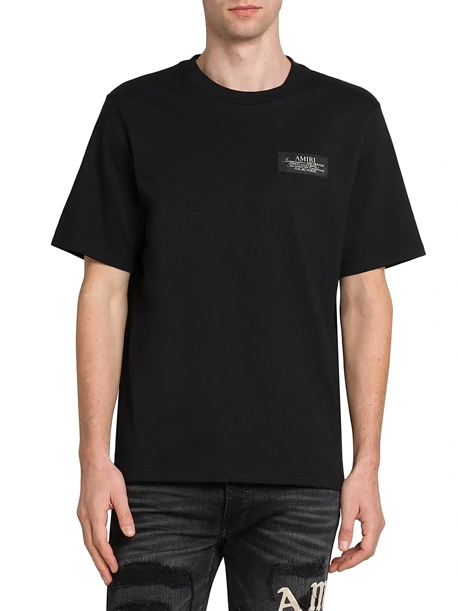 AMIRI Men's Spirit Logo Cotton Crewneck T-Shirt | Thumbnail 3 AMIRI Men's Spirit Logo Cotton Crewneck T-Shirt | Thumbnail 3