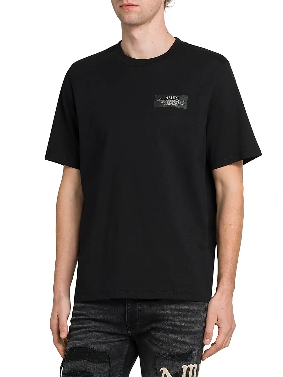 AMIRI Men's Spirit Logo Cotton Crewneck T-Shirt | Thumbnail 4 AMIRI Men's Spirit Logo Cotton Crewneck T-Shirt | Thumbnail 4