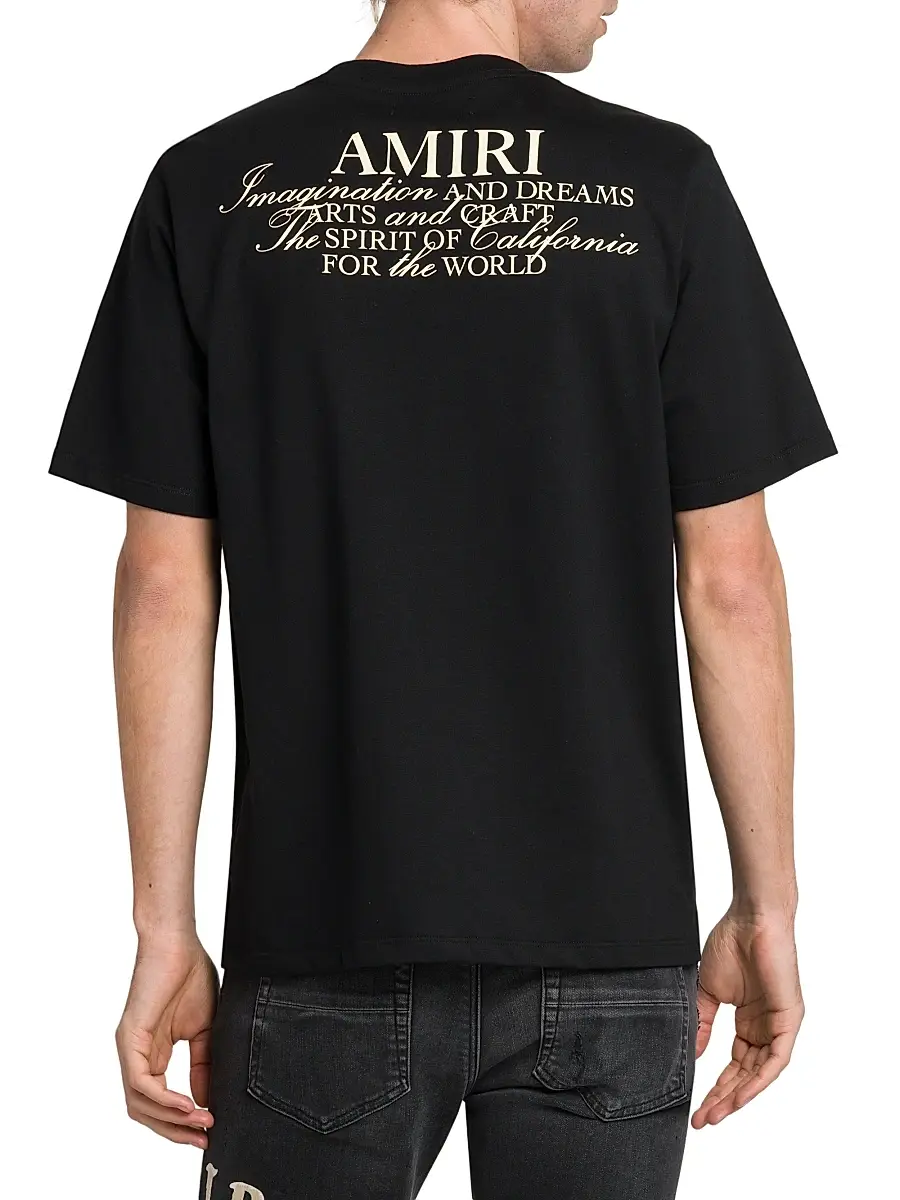AMIRI Men's Spirit Logo Cotton Crewneck T-Shirt | Thumbnail 5 AMIRI Men's Spirit Logo Cotton Crewneck T-Shirt | Thumbnail 5