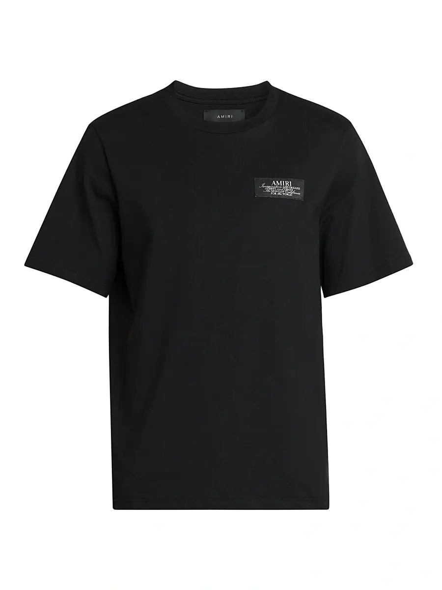 AMIRI Men's Spirit Logo Cotton Crewneck T-Shirt - Black - Size Small | Image 1 AMIRI Men's Spirit Logo Cotton Crewneck T-Shirt - Black - Size Small | Image 1