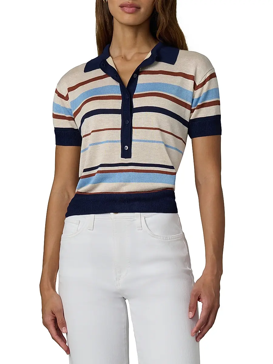 Joe's Jeans Women's The Stella Striped Polo Sweater | Thumbnail 3 Joe's Jeans Women's The Stella Striped Polo Sweater | Thumbnail 3