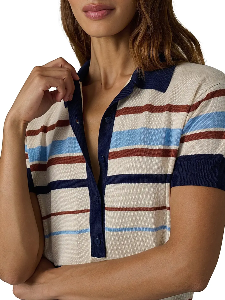 Joe's Jeans Women's The Stella Striped Polo Sweater | Thumbnail 6 Joe's Jeans Women's The Stella Striped Polo Sweater | Thumbnail 6