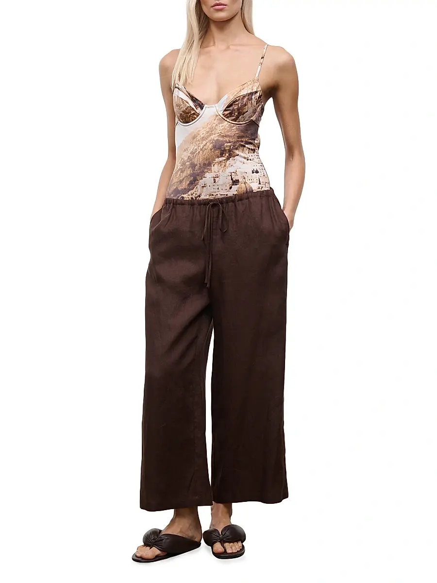 Staud Women's Mateo Linen Crop Pants | Thumbnail 2