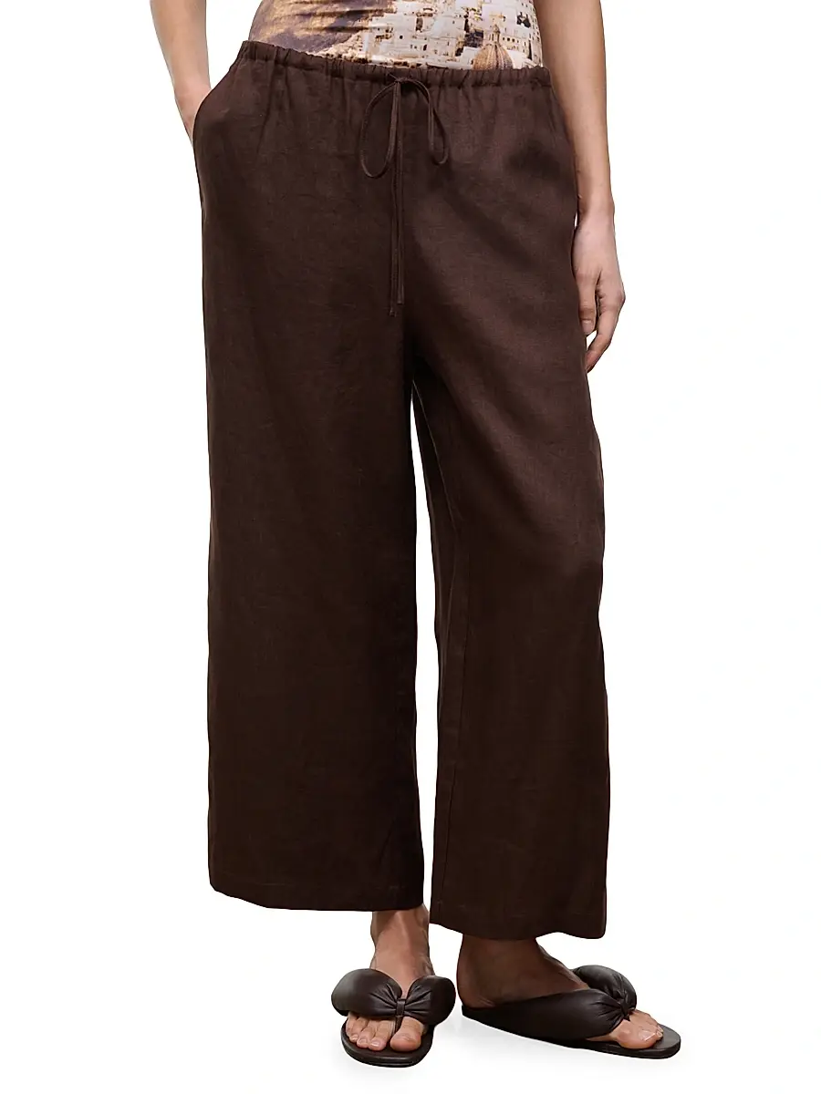 Staud Women's Mateo Linen Crop Pants | Thumbnail 3