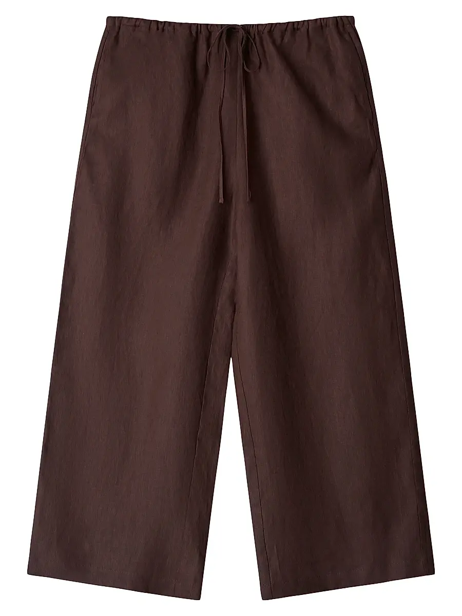 Staud Women's Mateo Linen Crop Pants - Root | Image 1 Staud Women's Mateo Linen Crop Pants - Root | Image 1