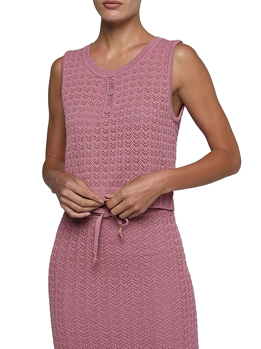 L'Agence Women's Carven Pointelle-Knit Tank | Thumbnail 3 L'Agence Women's Carven Pointelle-Knit Tank | Thumbnail 3