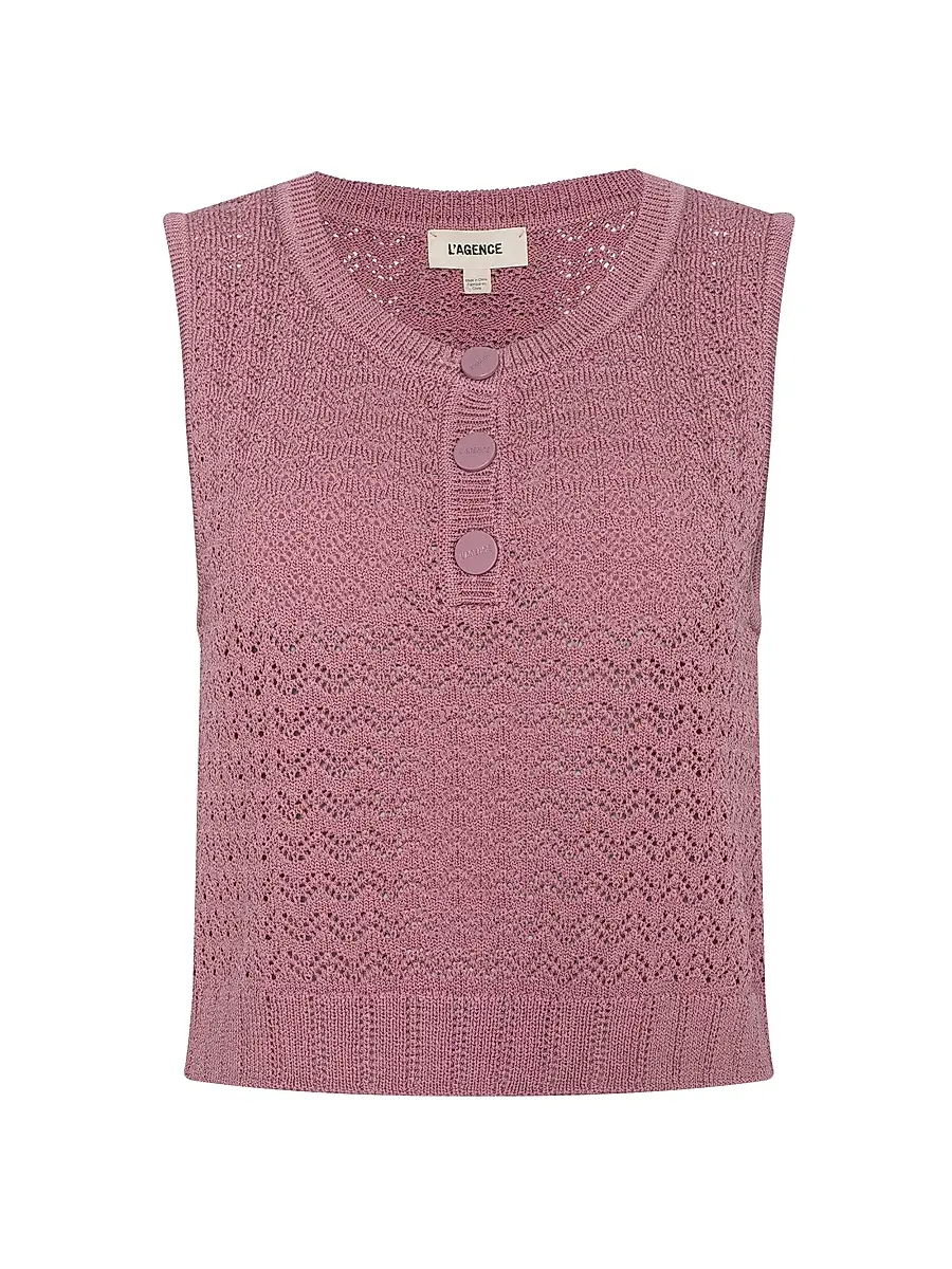 L'Agence Women's Carven Pointelle-Knit Tank | Image 1 L'Agence Women's Carven Pointelle-Knit Tank | Image 1