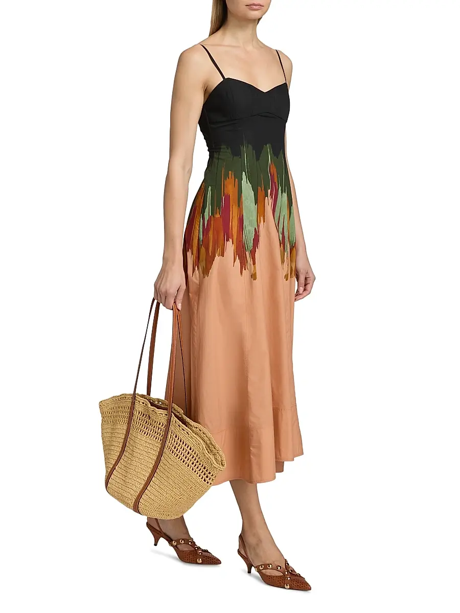 Ulla Johnson Women's Nova Splatter-Paint A-Line Midi-Dress | Thumbnail 4
