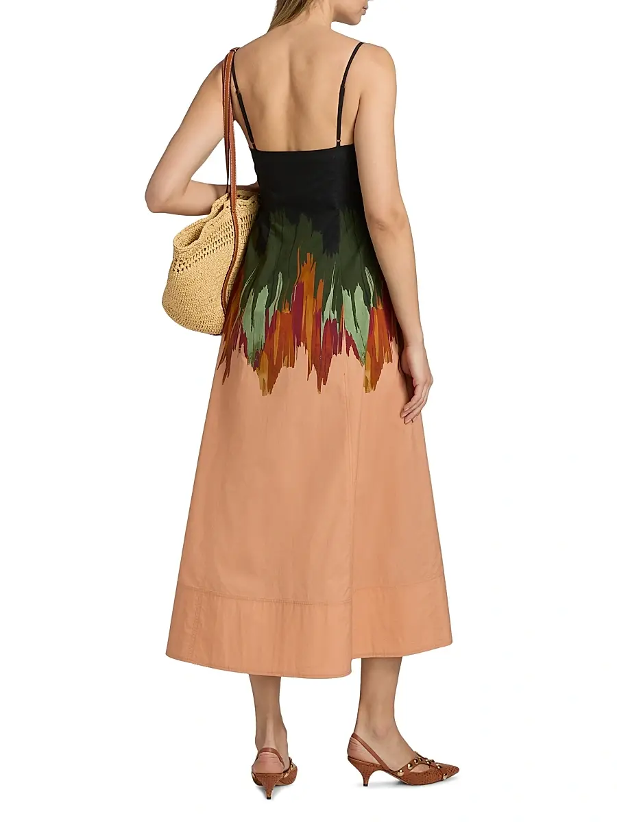 Ulla Johnson Women's Nova Splatter-Paint A-Line Midi-Dress | Thumbnail 5