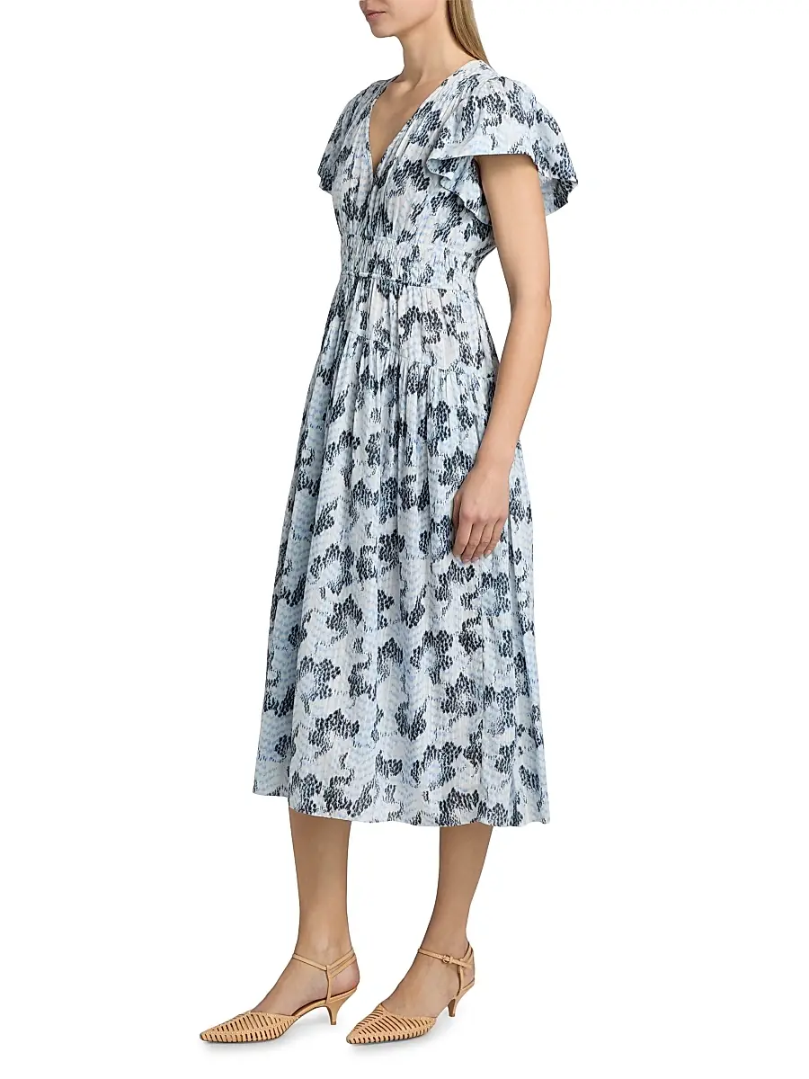 Ulla Johnson Women's Lyria Abstract Cotton-Blend Midi-Dress | Thumbnail 4 Ulla Johnson Women's Lyria Abstract Cotton-Blend Midi-Dress | Thumbnail 4