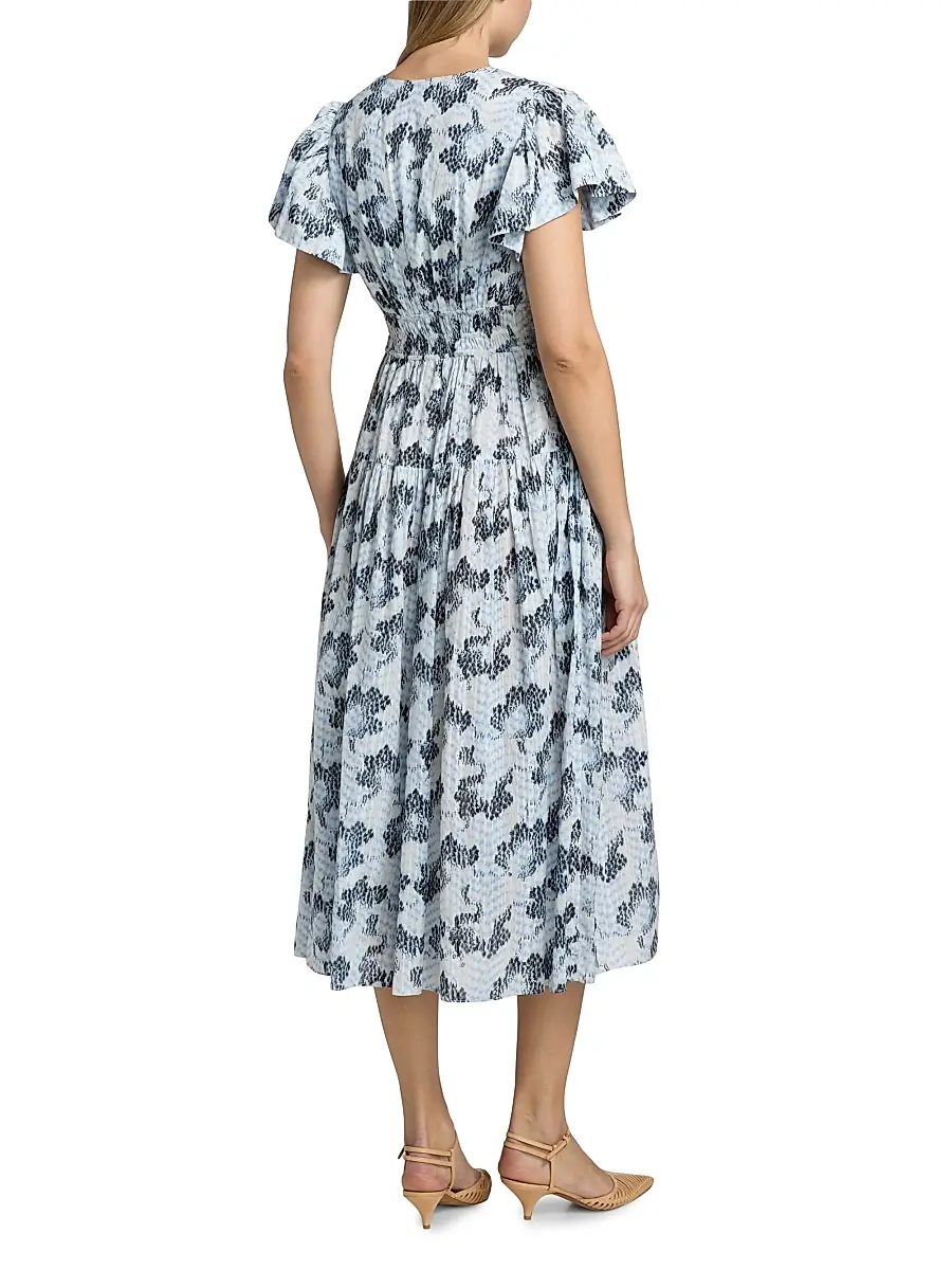 Ulla Johnson Women's Lyria Abstract Cotton-Blend Midi-Dress | Thumbnail 5 Ulla Johnson Women's Lyria Abstract Cotton-Blend Midi-Dress | Thumbnail 5