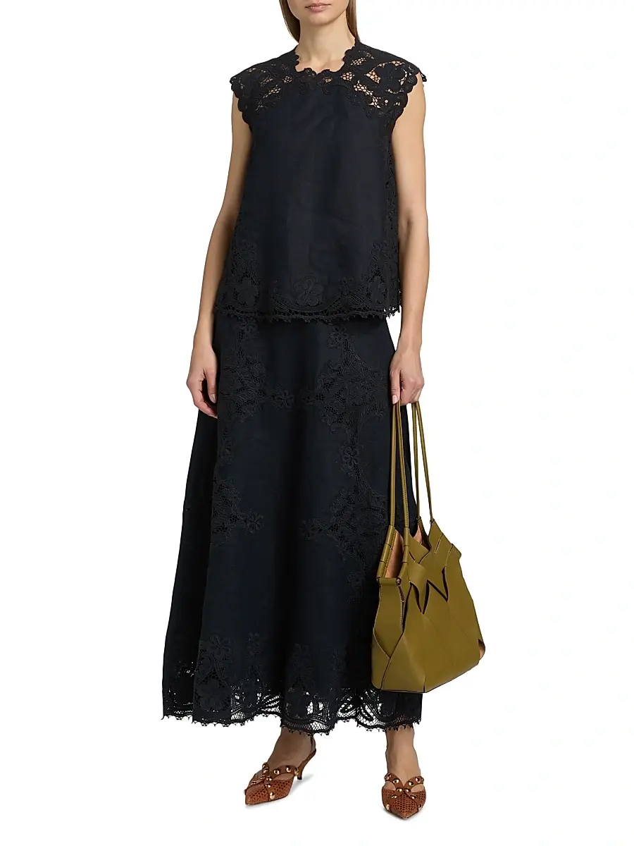 Ulla Johnson Women's Amelie Floral-Embroidered Linen Top | Thumbnail 2