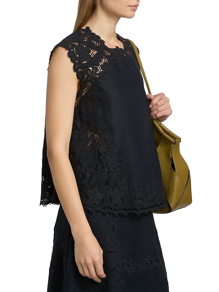 Ulla Johnson Women's Amelie Floral-Embroidered Linen Top | Thumbnail 4