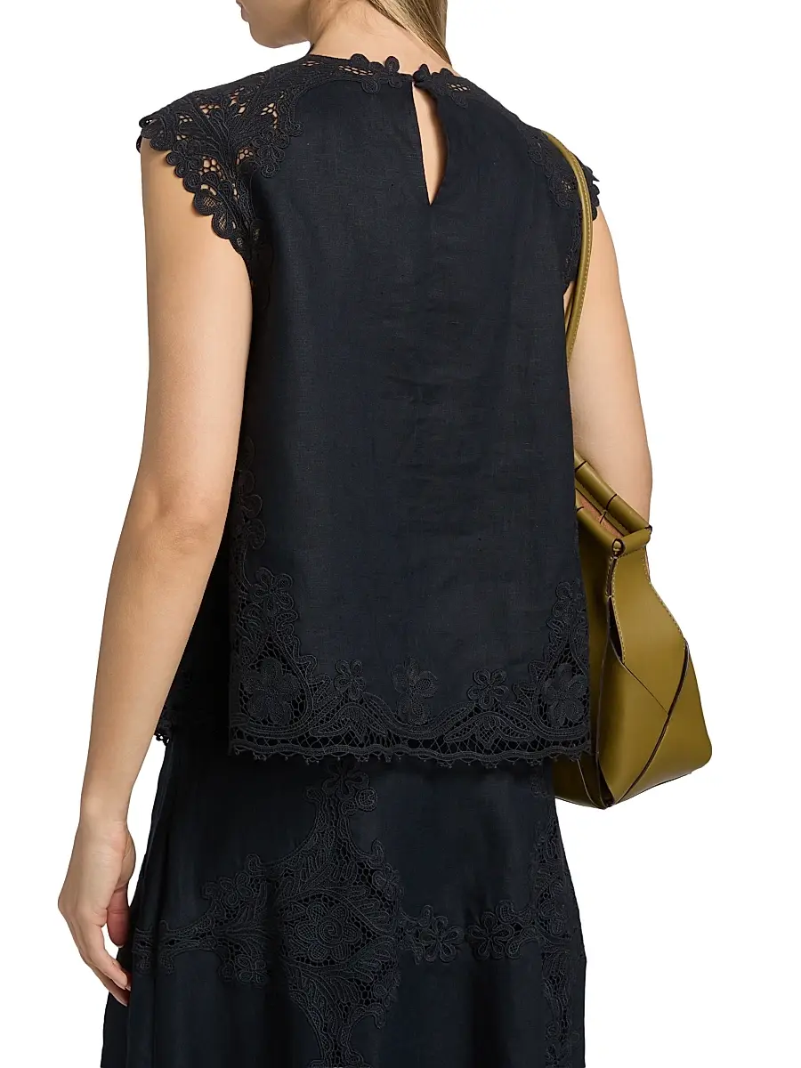 Ulla Johnson Women's Amelie Floral-Embroidered Linen Top | Thumbnail 5