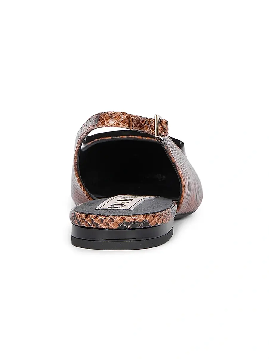 Roger Vivier Women's Gommettine Snakeskin-Embossed Leather Ballerina Flats | Thumbnail 3 Roger Vivier Women's Gommettine Snakeskin-Embossed Leather Ballerina Flats | Thumbnail 3