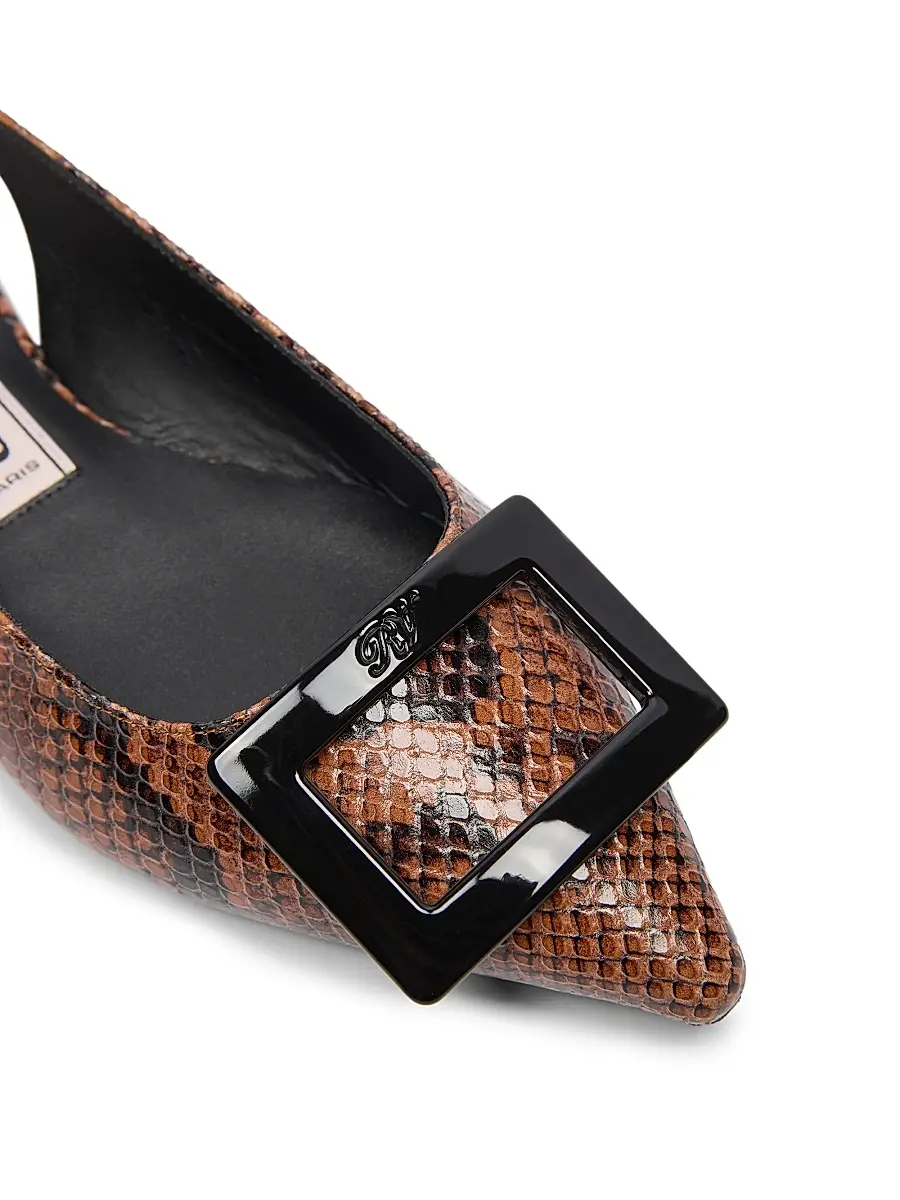 Roger Vivier Women's Gommettine Snakeskin-Embossed Leather Ballerina Flats | Thumbnail 5 Roger Vivier Women's Gommettine Snakeskin-Embossed Leather Ballerina Flats | Thumbnail 5