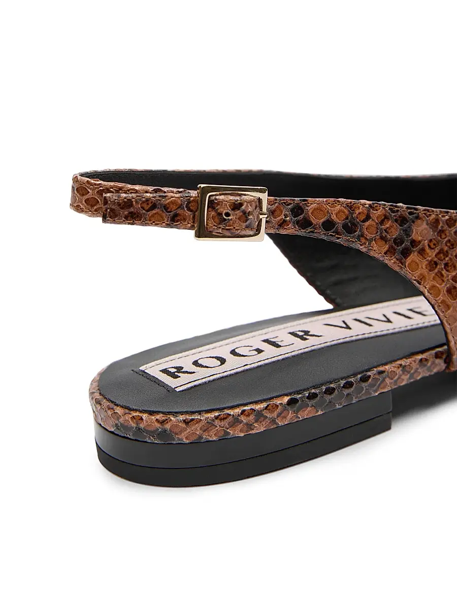 Roger Vivier Women's Gommettine Snakeskin-Embossed Leather Ballerina Flats | Thumbnail 6 Roger Vivier Women's Gommettine Snakeskin-Embossed Leather Ballerina Flats | Thumbnail 6