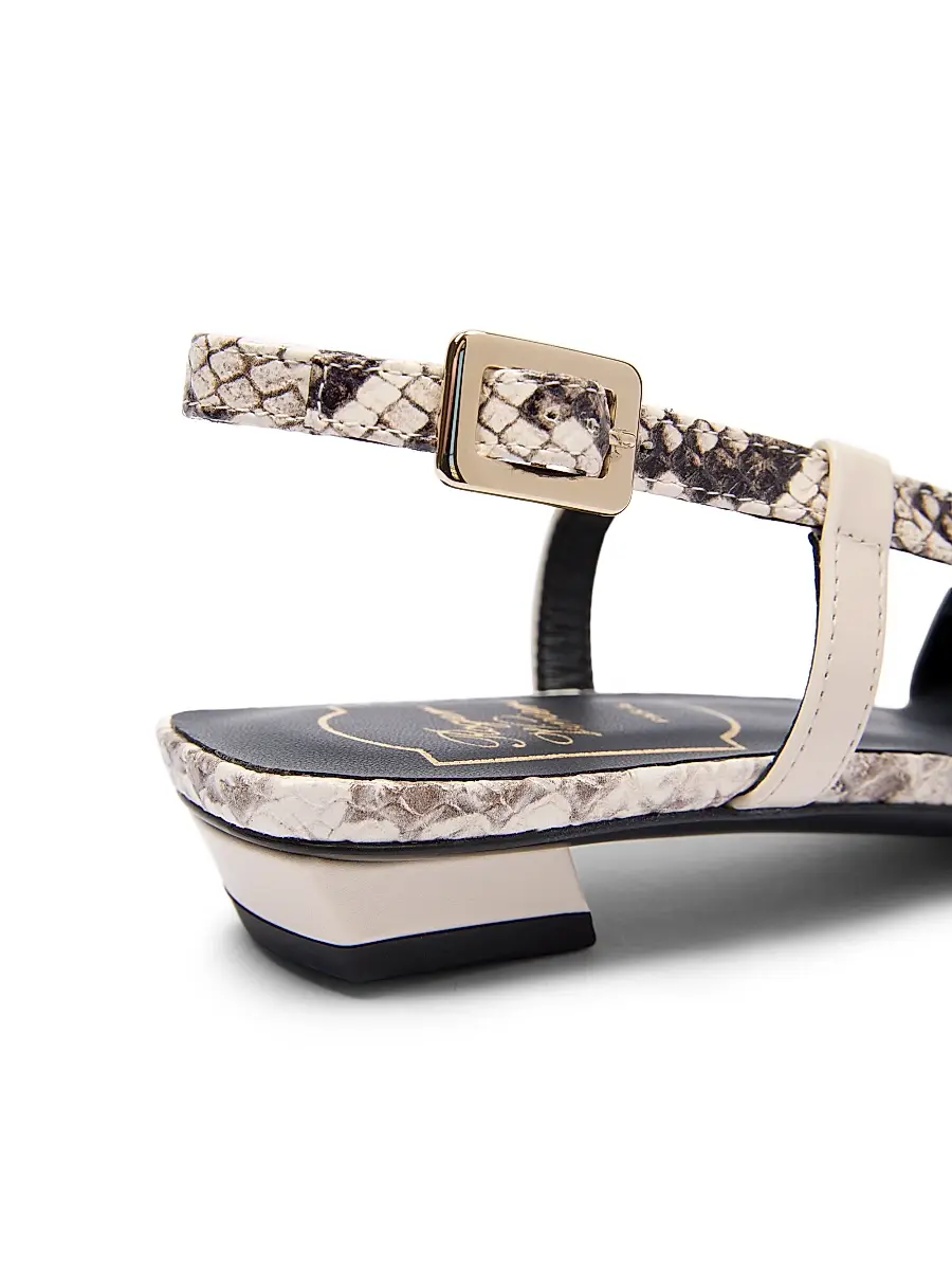 Roger Vivier Women's Snakeskin-Embossed Trim Leather Slingback Pumps | Thumbnail 6 Roger Vivier Women's Snakeskin-Embossed Trim Leather Slingback Pumps | Thumbnail 6