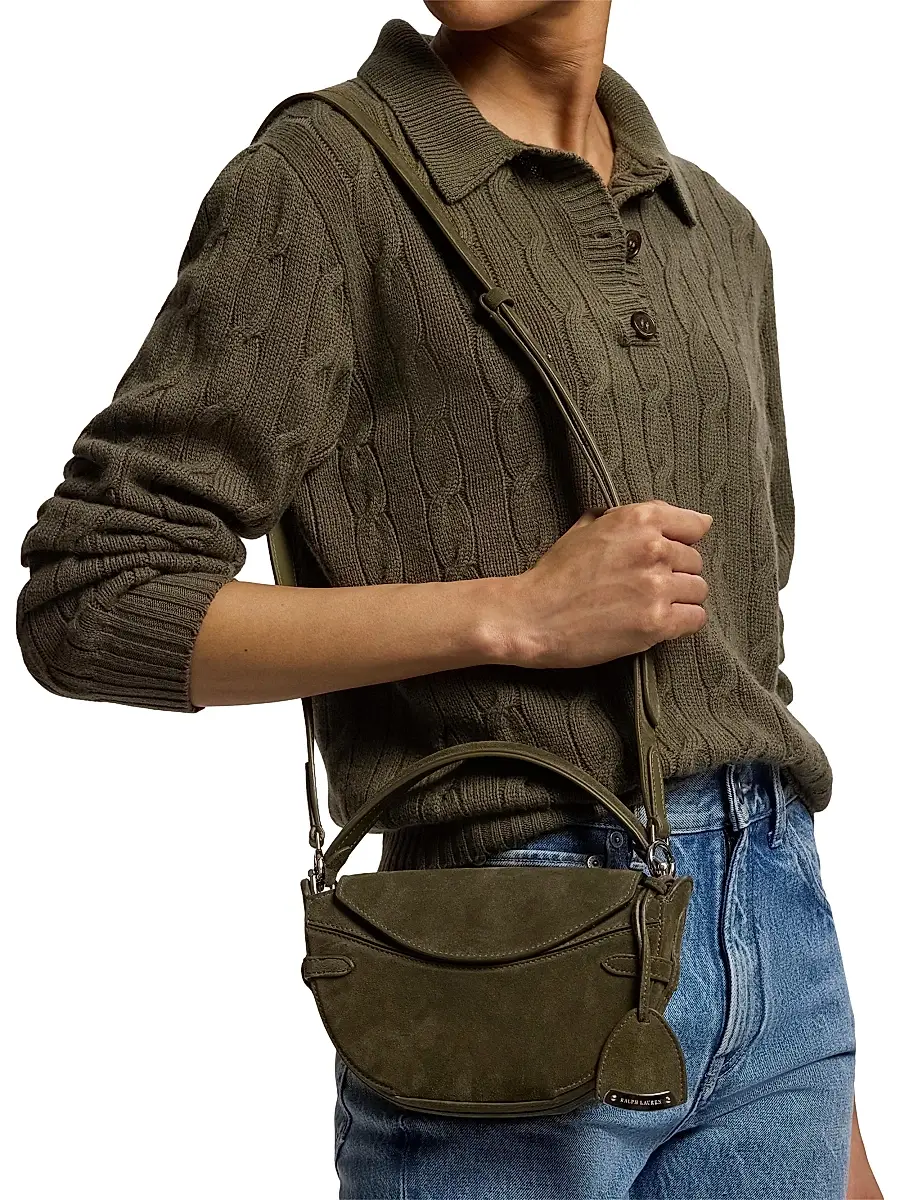 Ralph Lauren Collection Women's The Ralph Mini Suede Crossbody Bag | Thumbnail 3 Ralph Lauren Collection Women's The Ralph Mini Suede Crossbody Bag | Thumbnail 3