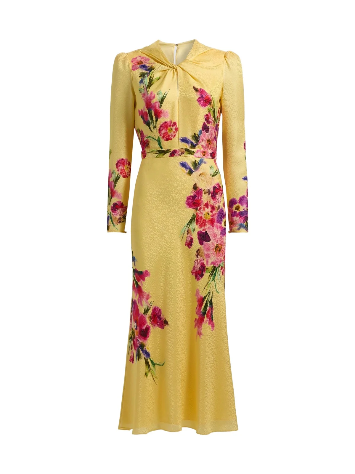 Women's Claudia Floral Satin Silk Midi-Dress