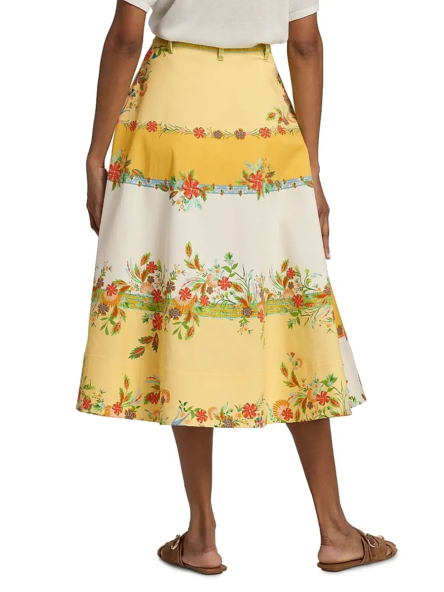 Saloni Women's Kali Zinnia Patchwork Midi-Skirt | Thumbnail 5 Saloni Women's Kali Zinnia Patchwork Midi-Skirt | Thumbnail 5