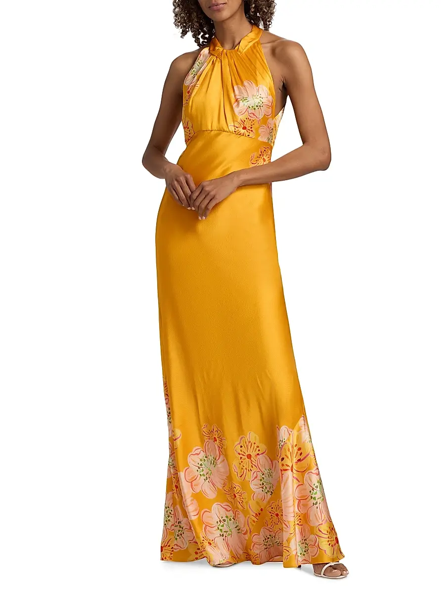 Saloni Women's Cozette Silk Satin Maxi Dress | Thumbnail 2 Saloni Women's Cozette Silk Satin Maxi Dress | Thumbnail 2
