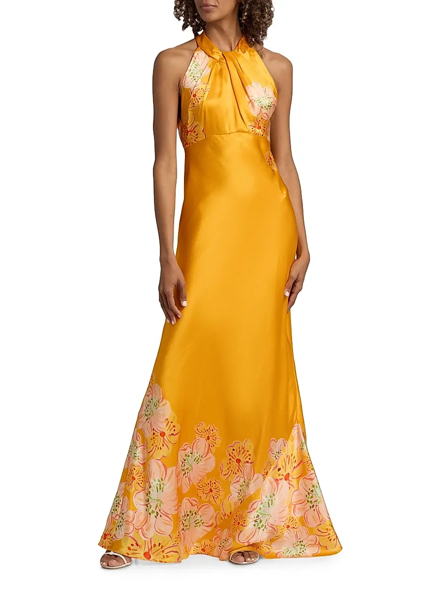 Saloni Women's Cozette Silk Satin Maxi Dress | Thumbnail 3 Saloni Women's Cozette Silk Satin Maxi Dress | Thumbnail 3