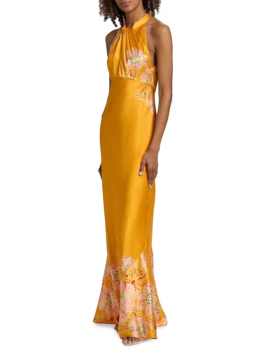 Saloni Women's Cozette Silk Satin Maxi Dress | Thumbnail 4 Saloni Women's Cozette Silk Satin Maxi Dress | Thumbnail 4