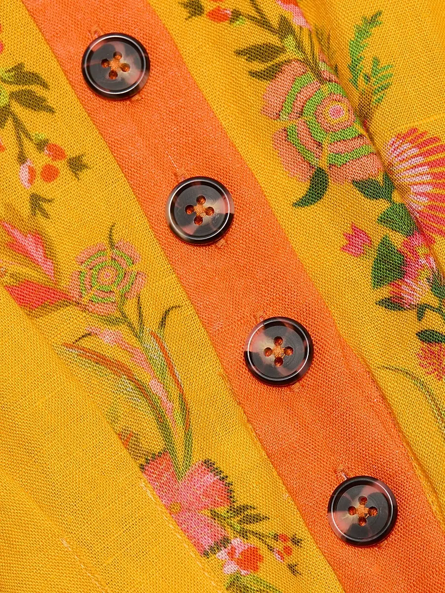 Saloni Women's Riya Floral Linen-Cotton Midi-Dress | Thumbnail 7 Saloni Women's Riya Floral Linen-Cotton Midi-Dress | Thumbnail 7