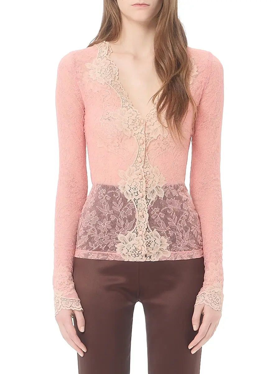 Valentino Women's Stretch Lace Cardigan | Thumbnail 5 Valentino Women's Stretch Lace Cardigan | Thumbnail 5